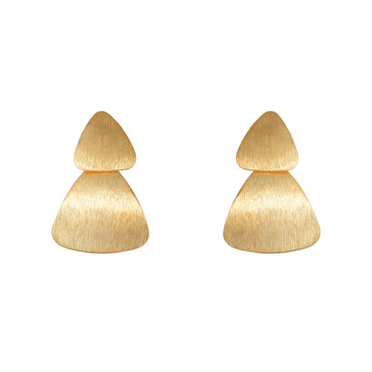 Italian Gold Plated Interlinked Petals Dangle Earrings