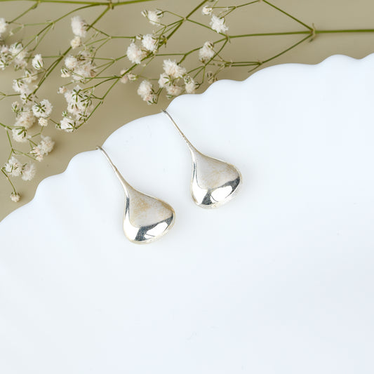 Italian Silver Cute Tear Drop Dangle Earrings