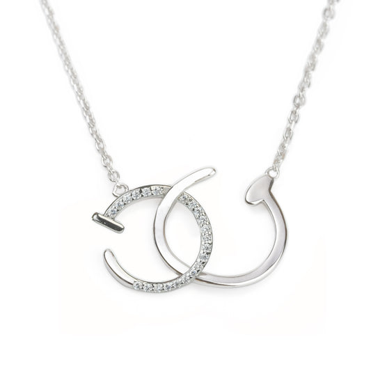 Silver Twin G Pendant Necklace