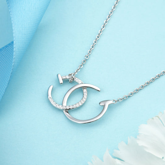 Silver Twin G Pendant Necklace