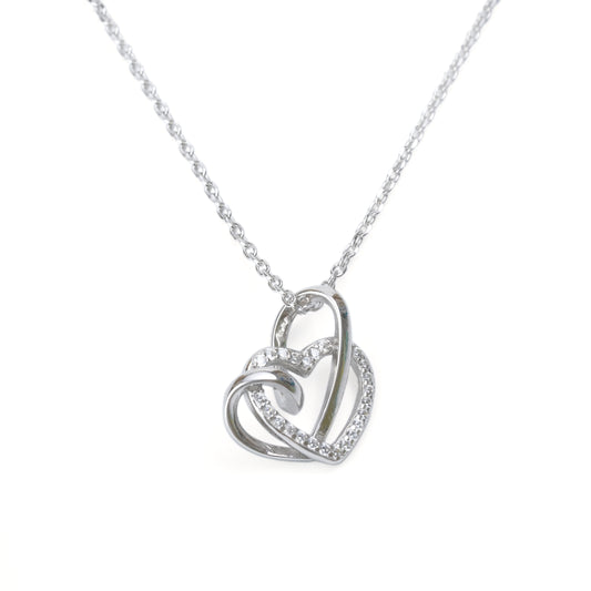 Linked Hearts Silver Necklace