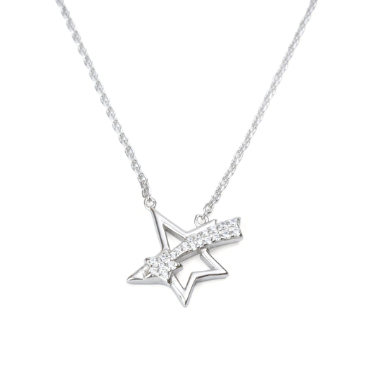 Silver Shooting Star Pendant Necklace