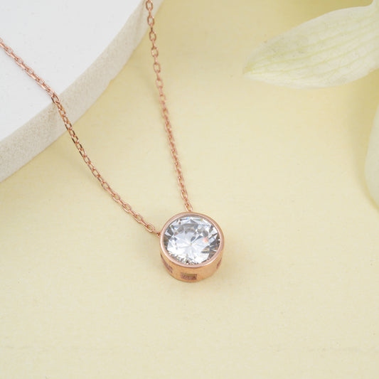 Rose Gold Ring Pendant Necklace