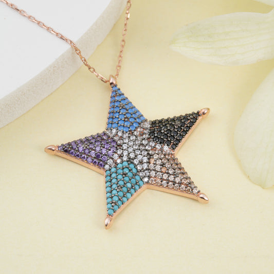 Rose Gold Stellar Spectrum Necklace