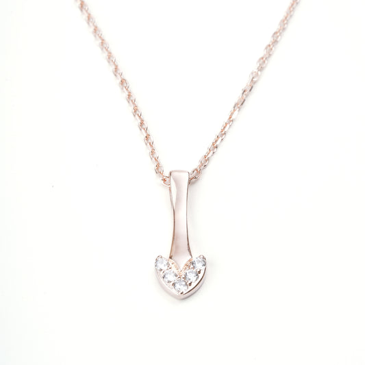 Rose Gold Arrow of Elegance Pendant with StonesNecklace