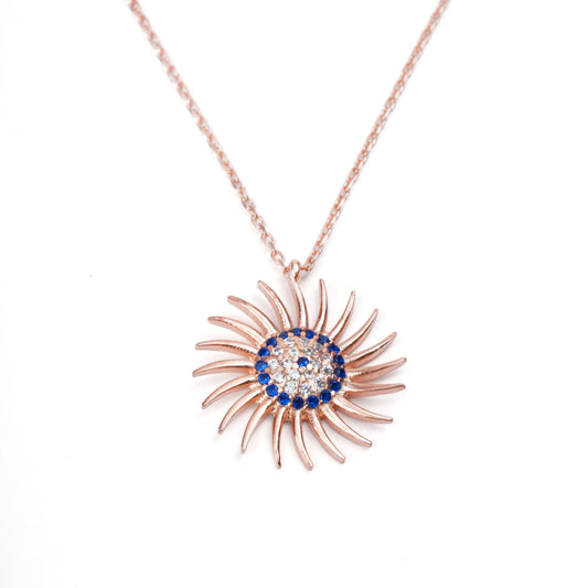 Sunburst Pendant with AAA Zircon Stones Necklace