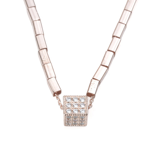 Crystal Cube Pendant Necklace