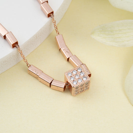 Crystal Cube Pendant Necklace