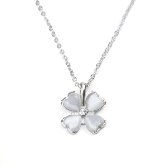 Silver necklace with Flower Pendant Necklace