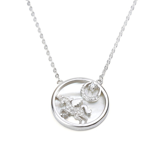 Sterling Silver Horse Pendant Necklace