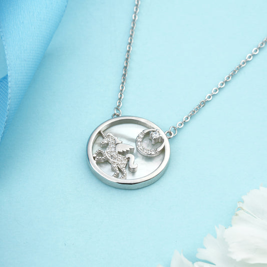 Sterling Silver Horse Pendant Necklace