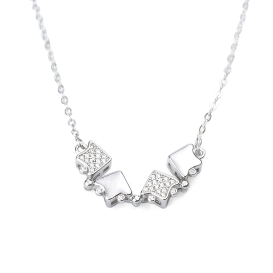 Quad Magnetic Silver necklace