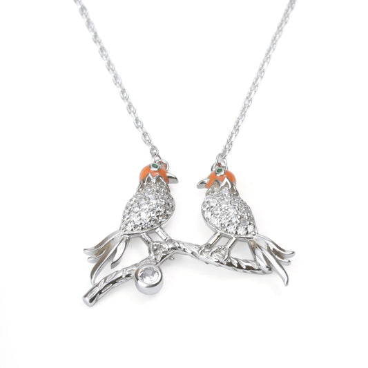 Twin Bird Necklace with Nepalese Pendant