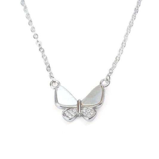 Silver Necklace with Butterfly Pendant