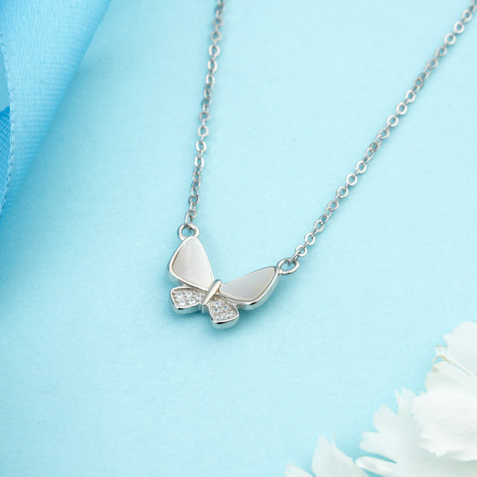 Jeweled Butterfly Charm Necklace