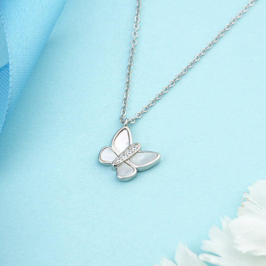 Silver Flutter Necklace