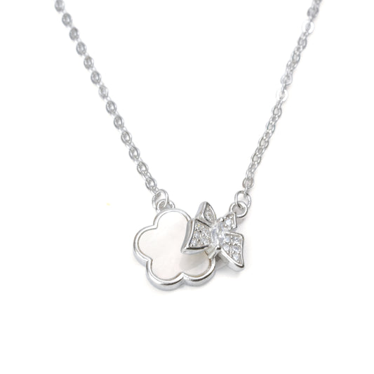 Silver Bloom and Flutter Necklace