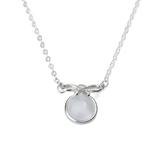 Silver Tied Circle Pendant Necklace