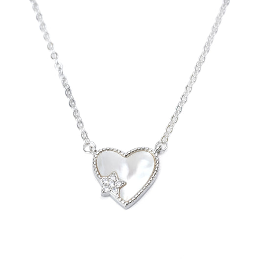 Starlit Heart Silver Pendant necklace