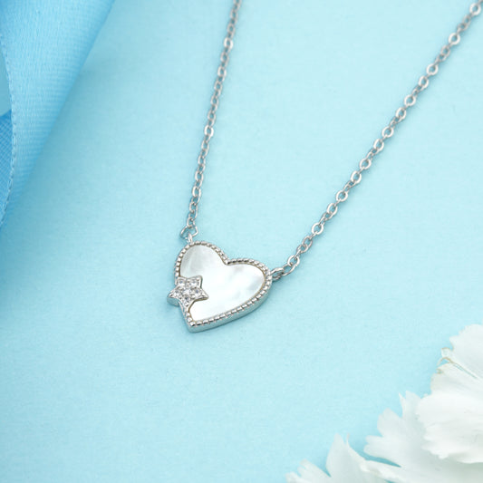 Starlit Heart Silver Pendant necklace