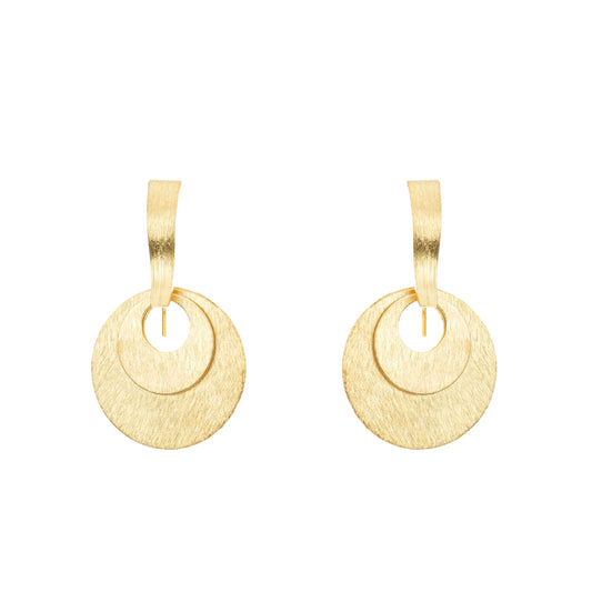 Italian Gold Plated Party Hoop Dangle Drop Earrings