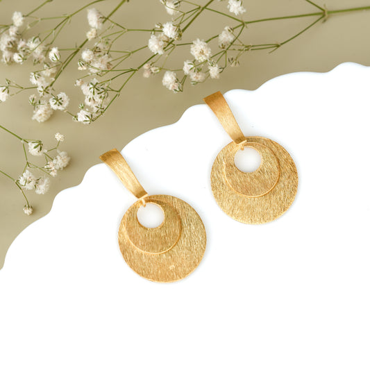 Italian Gold Plated Party Hoop Dangle Drop Earrings