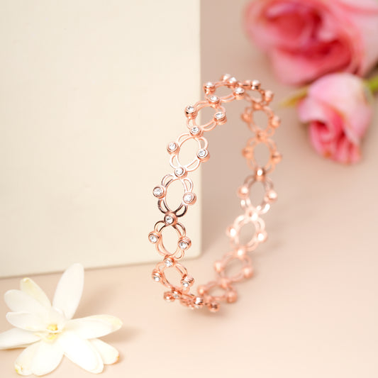 Rosegold Bend & Bling Bangle Ring