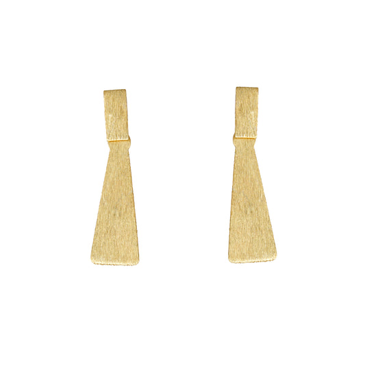 Italian Gold Plated Cone Dangle Earrings