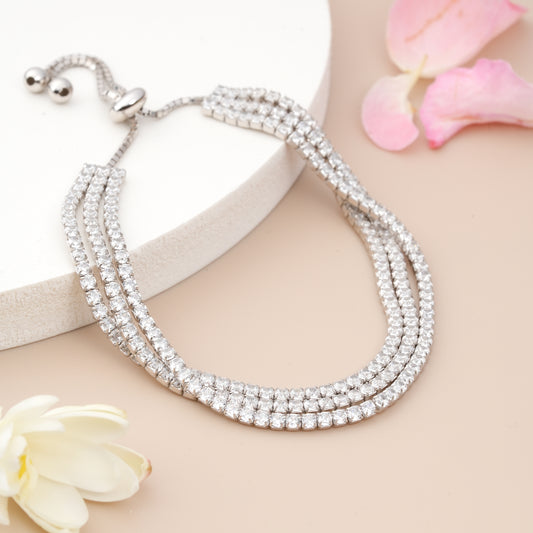 3-row Chit-Chat Chic Tennis Bracelet