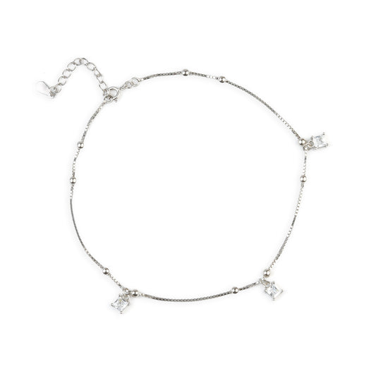 Silver Dew Drop Anklet