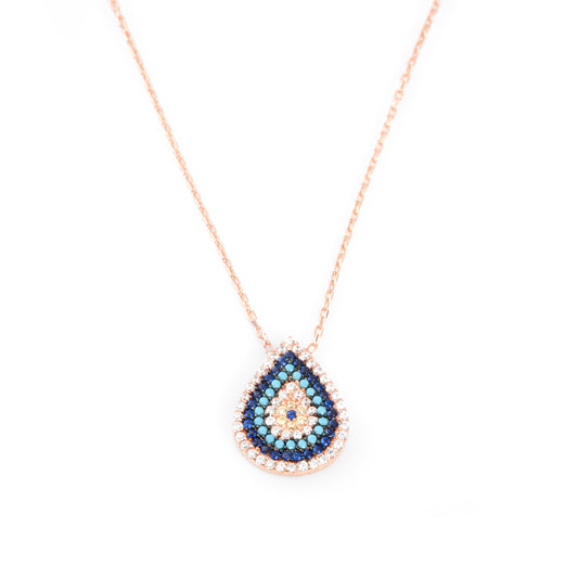 Rose Gold Evil Eye 'Guardian Glimmer' Necklace