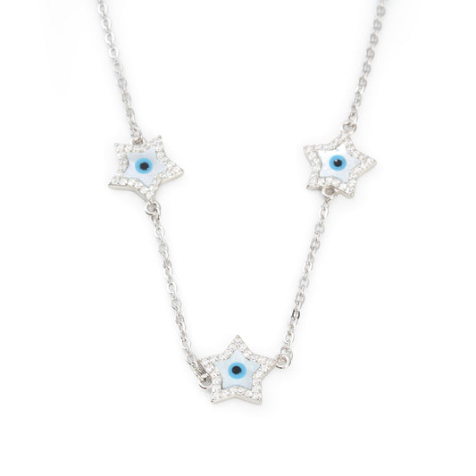 Silver Evil Eye 'Eye of Serenity' Necklace