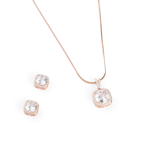 Timeless Halo Earring-Pendant Set