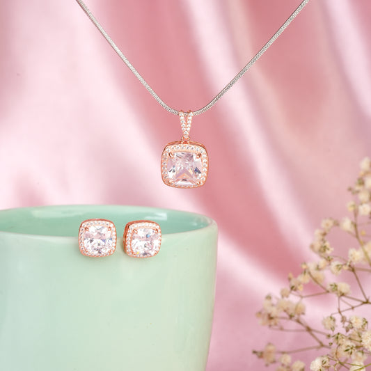 Timeless Halo Earring-Pendant Set