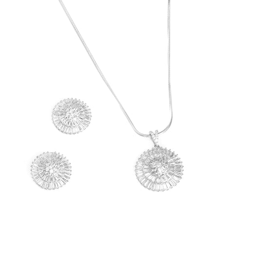 Radiant Sunburst Earring-Pendant Set