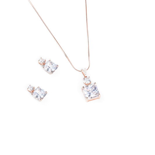 Timeless Solitaire Earring-Pendant Set