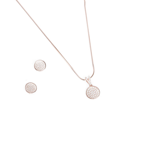 Radiant Round Earring-Pendant Set