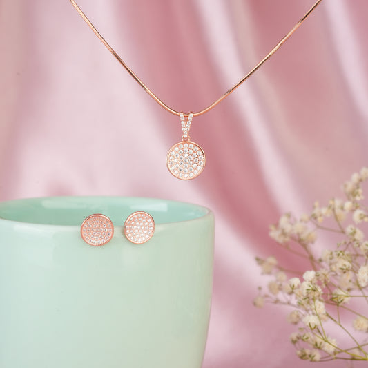 Radiant Round Earring-Pendant Set