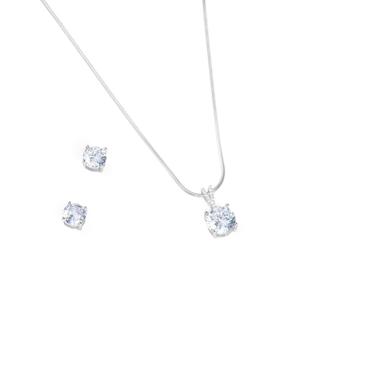 Elegant Crystal Earring-Pendant Set