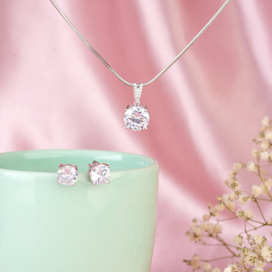 Elegant Crystal Earring-Pendant Set