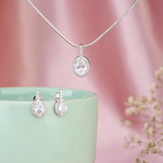 Timeless Crystal  Earring-Pendant Set