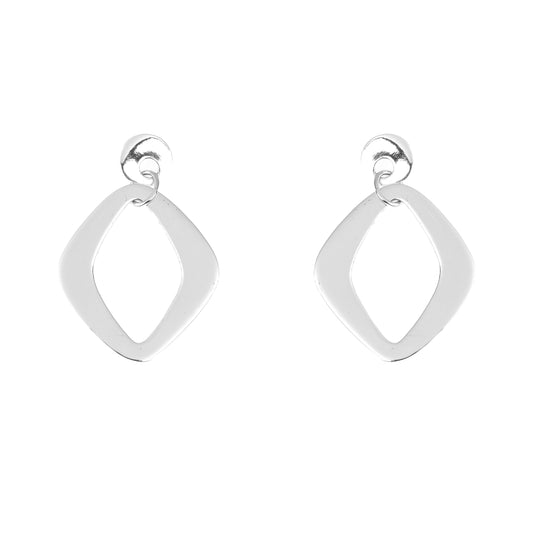 Italian Silver Quadrangle Dangle Earrings