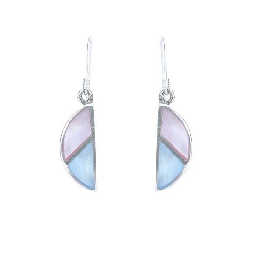 Silver Half Moon Glow Dangle Earrings