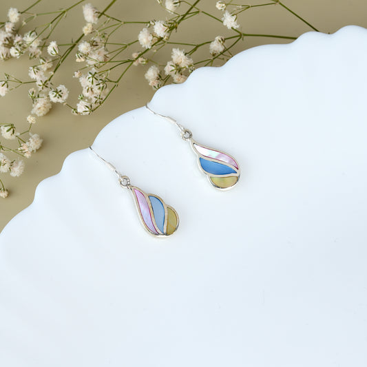 Silver Pastel Wing Dangle Earrings