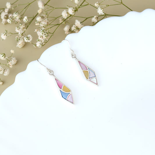 Silver Pastel Pop Quad Dangle Earrings