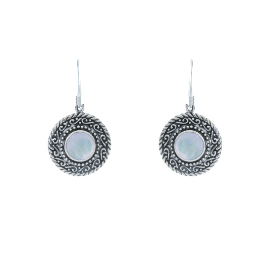 Silver Oxidized Crystal Halo Dangles