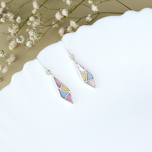 Silver Pastel Pop Quad Dangle Earrings