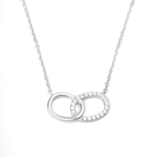 Double Oval Harmony Silver Necklace