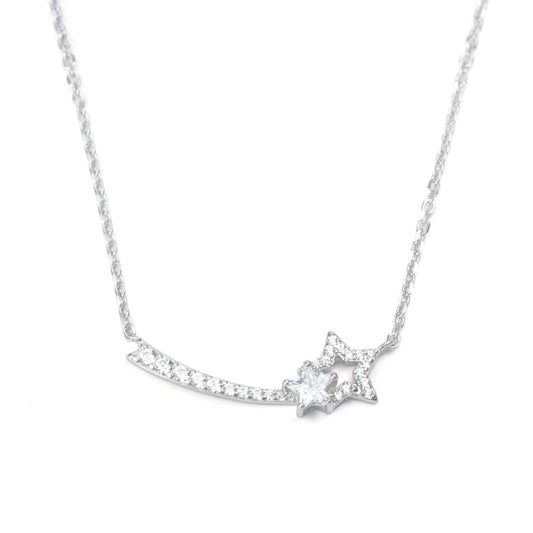 Twinkle Star Duo Silver Necklace