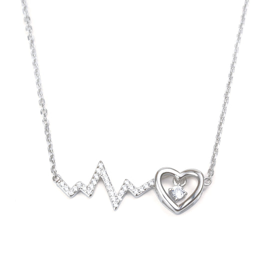 Pulse of Love Silver Necklace